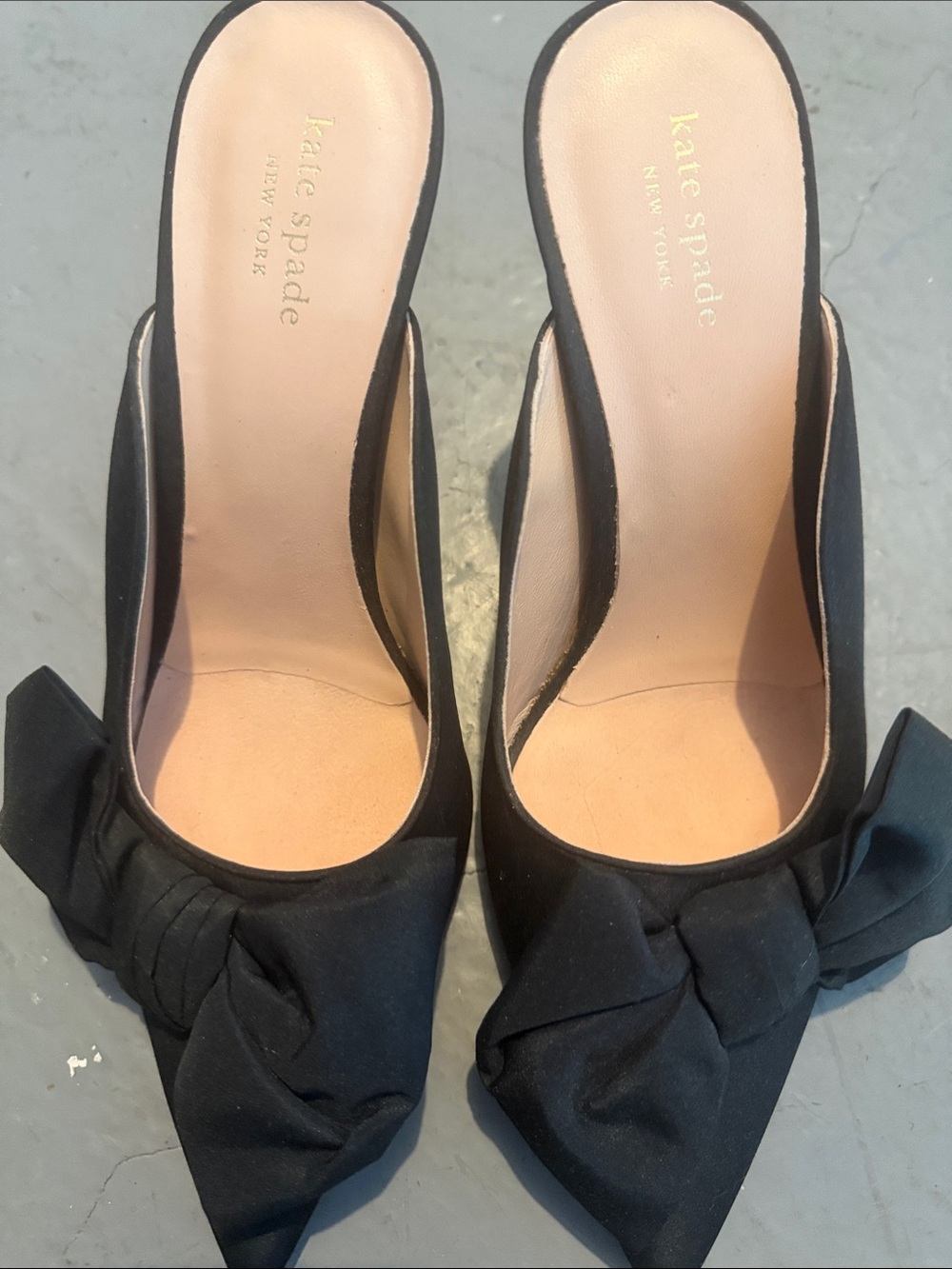 kate spade Black Bow Pointed-Toe Slip-On Mules - Picture 2 of 12